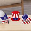 4Th Of July Patriotic Table Sign Patriotic Table Decor Rustic Memorial Strip Sign Desktop US Flag Pattern Centerpieces For