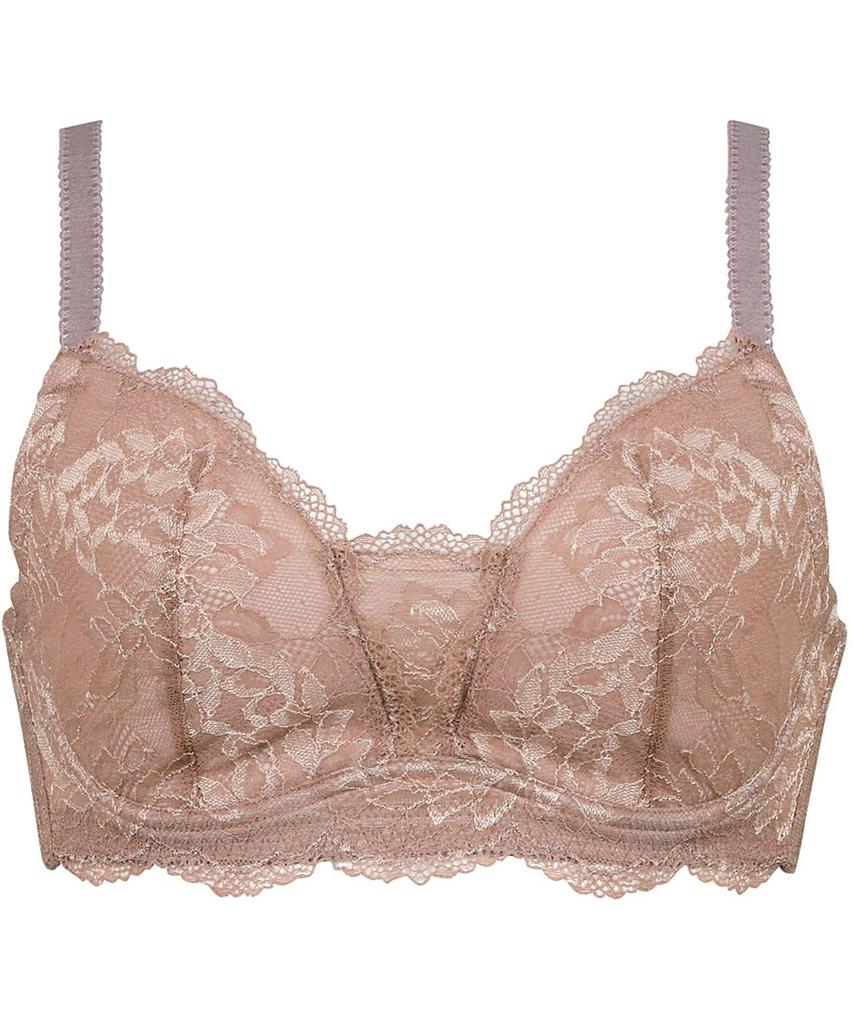 Wing Lesiage Smaller Plus Sizes PB1001 BR F75 Wing/Wacoal Bra, Bra, (D-H Cup), 3/4 Cup,