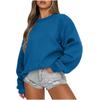 Women Autumn Winter Tops Women's Long Sleeve Sweatshirt Casual Crewneck Loose Fit Pollover Fleece Tops