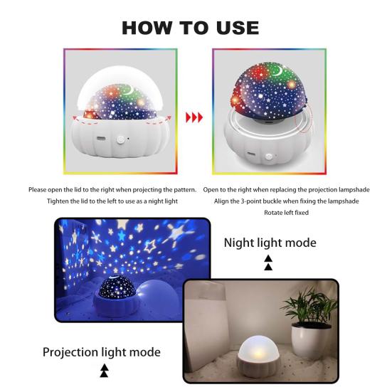 Лампа для проектора Звезда Динозавр Ночной Светильник Интеллектуальное Управление DIY Режим Музыка Синхронизация Энергия