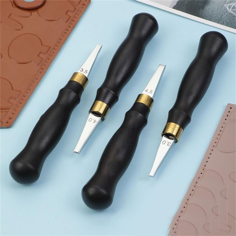 2.0 2.5 3.5 4.5 5.0mm Leather Edges Crafting Tool Leather Edges Creaser with Handle Leather Craft Tool