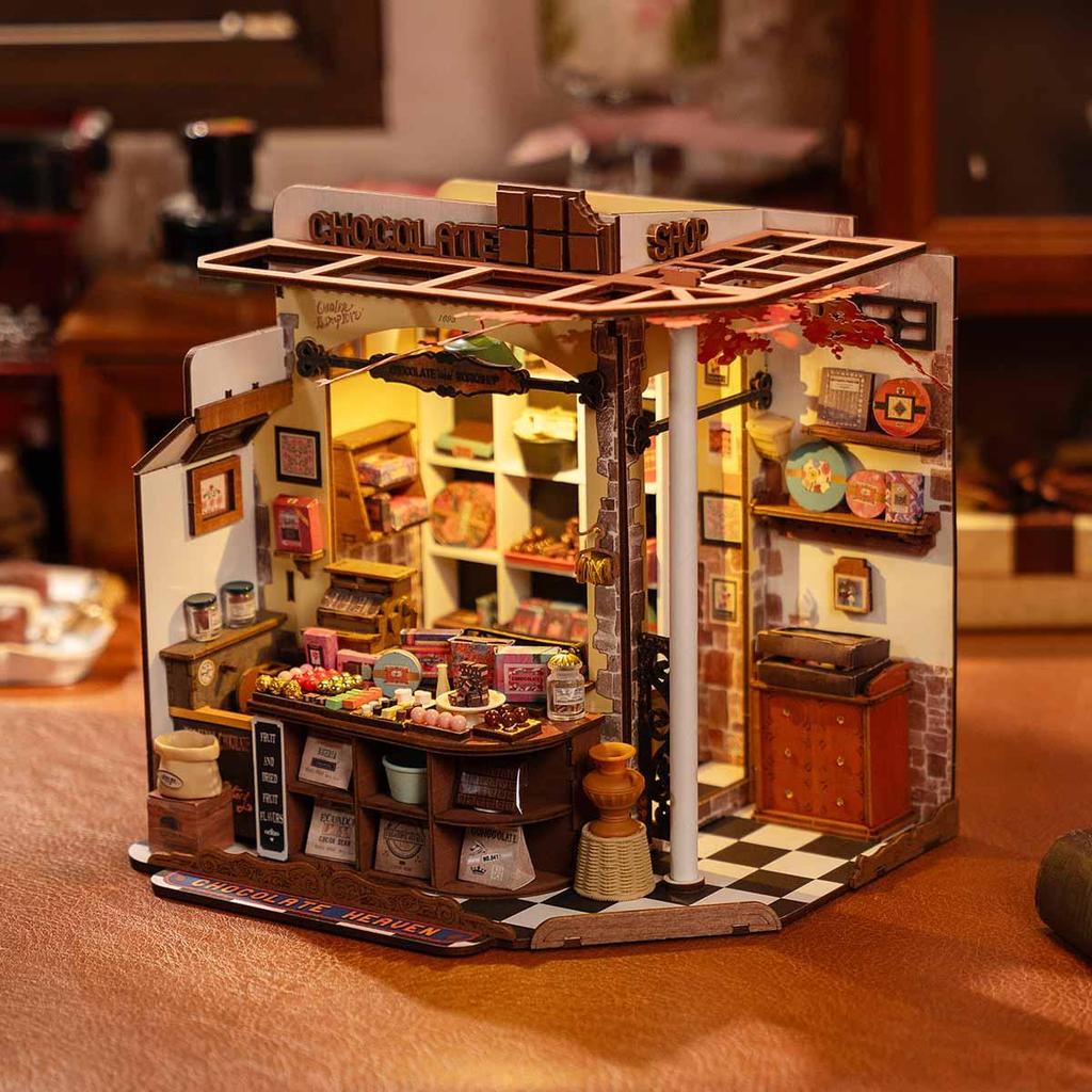 ROBOTIME Rolife 3D Puzzles Henry's Chocolate DIY Miniature House DG174