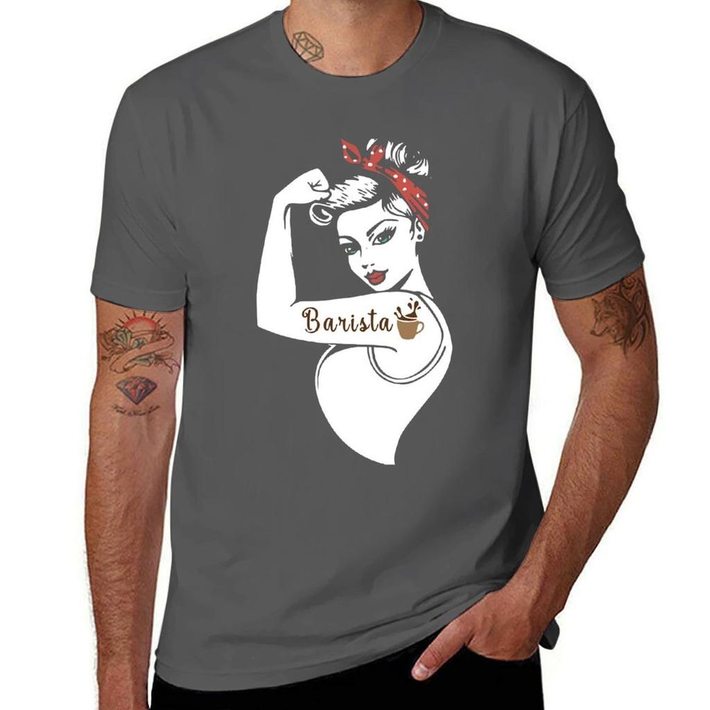 Strong And Sexy Barista Mom Relaxed Fit Tshirt Summer Holiday Casual Tee