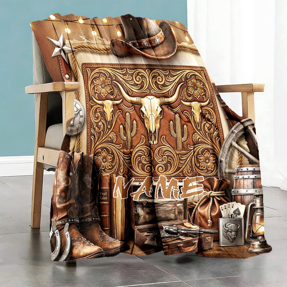 Western Cowboy Theme Home Customize Your Name Customize Your Name Blankets Comfortable Soft Lightweight Allseason Multipurpose Customize Your Name