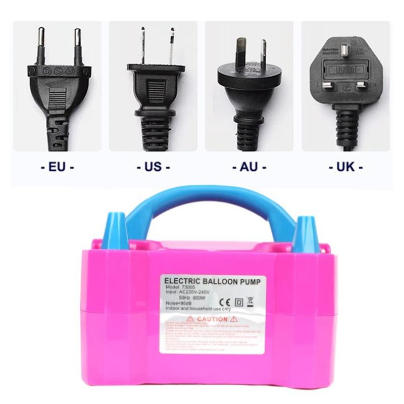 Электрический насос для воздушных шаров, портативная электрическая машина для нагнетания воздушных шаров, надувной насос для воздушных шаров мощностью 600 Вт с двойной насадкой для украшения вечеринок