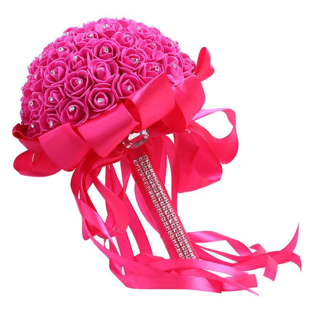 With Handle Engagement Home Decor Foam Roses Rose Bouquet Artificial Flower Bride Holding Flower
