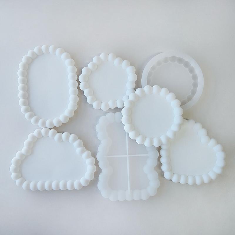 Bubble Storage Tray Silicone Mold Diy Resin Plaster Cement Gift Casting Mould Round Cloud Heart Shape Coaster Home Decor