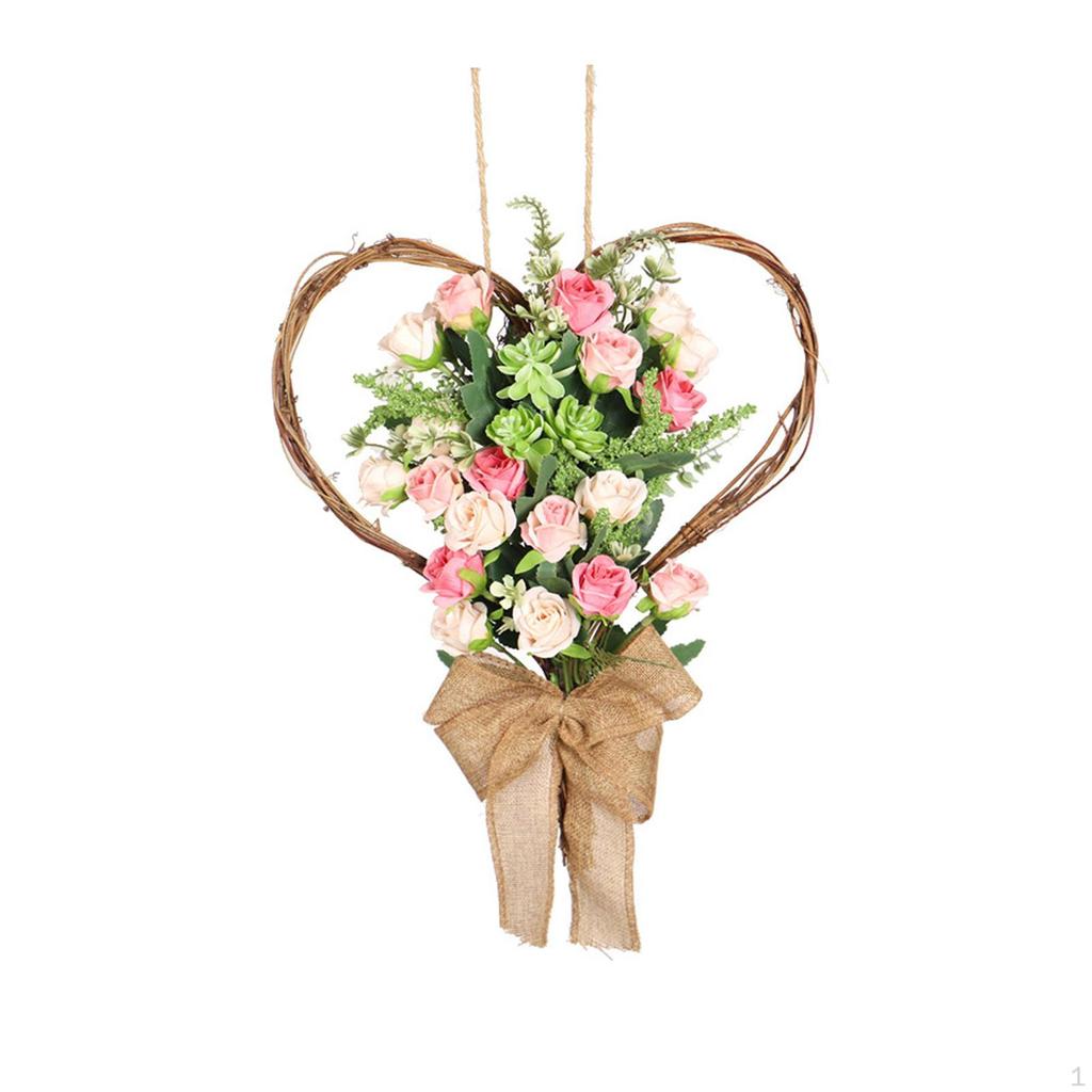 Mother's Day Wreath Heart Shaped Mothers Decoration Garland Artificial Wall
