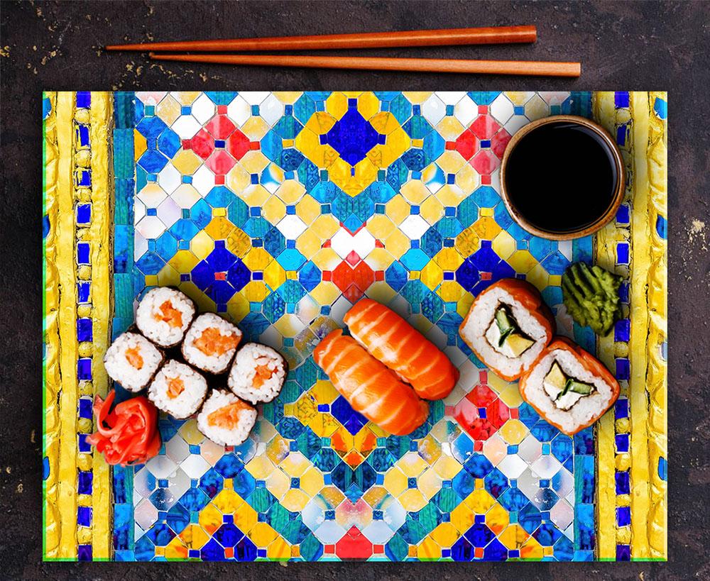 GLASS CUTTING BOARD STAND 40x30 MOSAIC