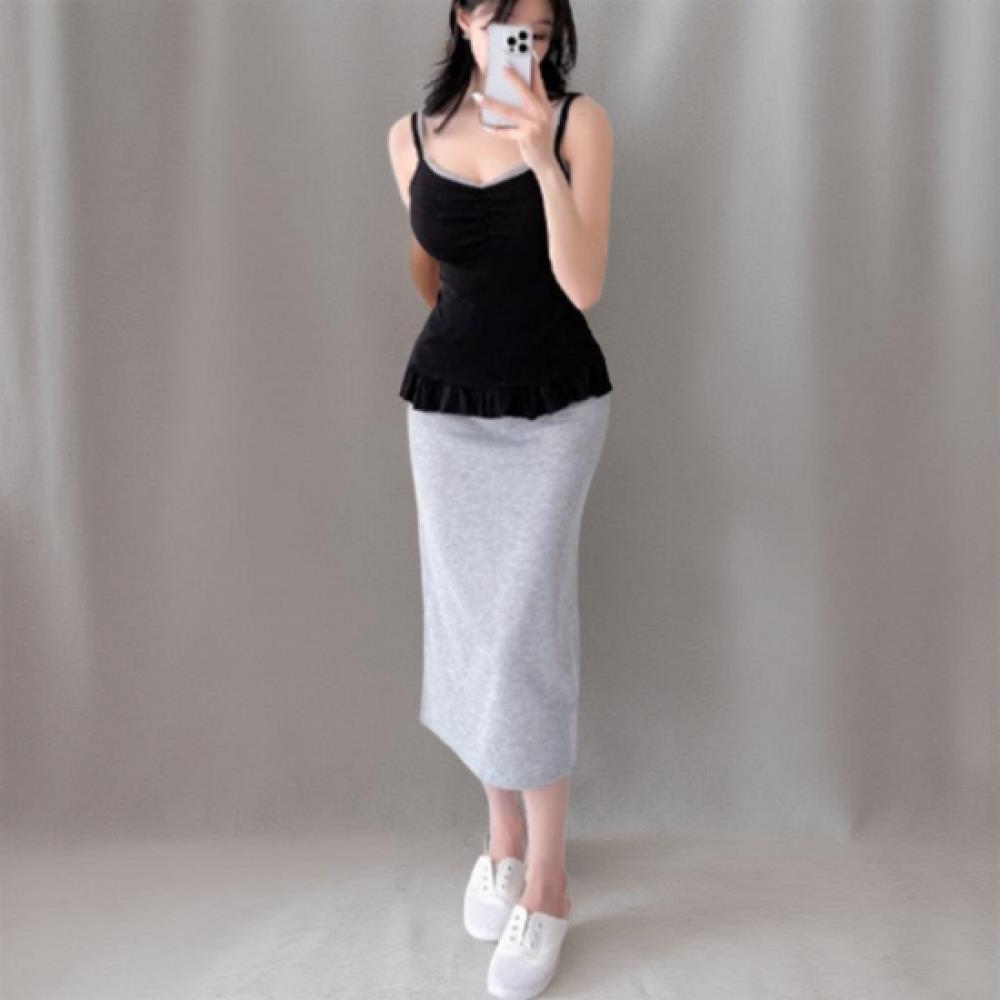 New Arrivals Open Run Women Slim Fit Multi Color H Line Long Skirt