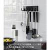 Yamazaki Film Hooks, Kitchen Tool Hooks, 6-Piece Set, Black, Dimensions: W25 X D4 X H6cm, Tower, Floating Storage, Easy Installation, Product Code: 21