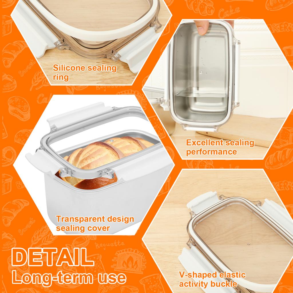 Ланч-бокс из нержавеющей стали с крышкой, портативный герметичный контейнер для закусок, для сохранения свежести продуктов, салата, фруктов, бенто-бокс, форма для хлеба