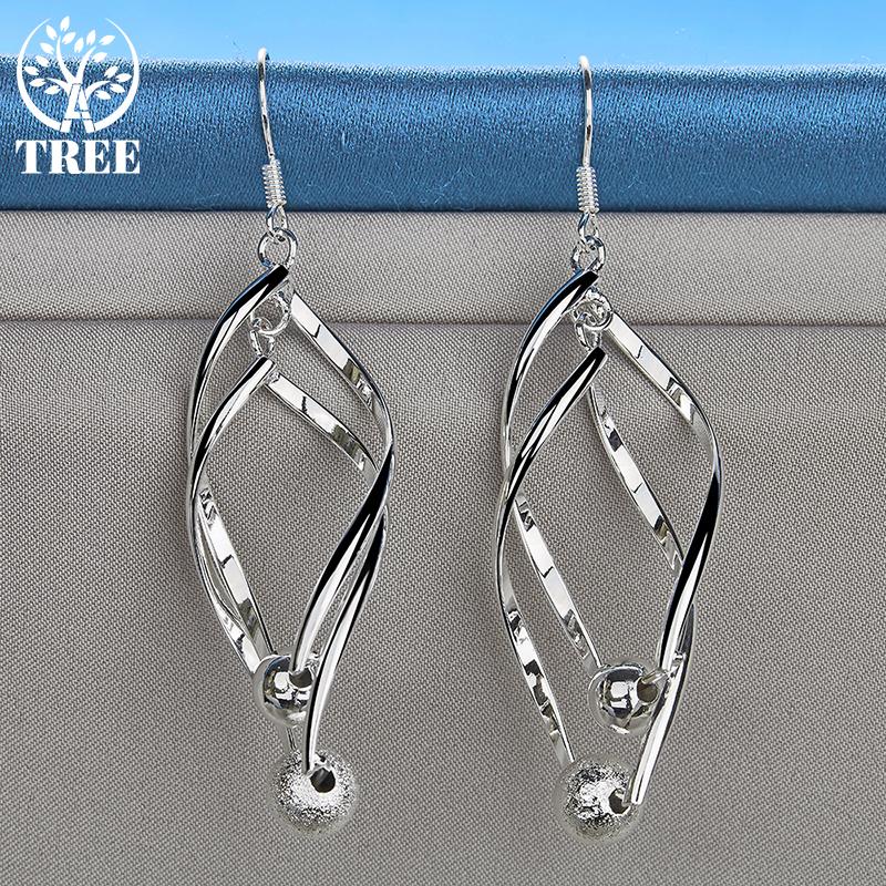 Ювелирные изделия из стерлингового серебра 925 пробы, матовые гладкие серьги-капли с шариками и шариками