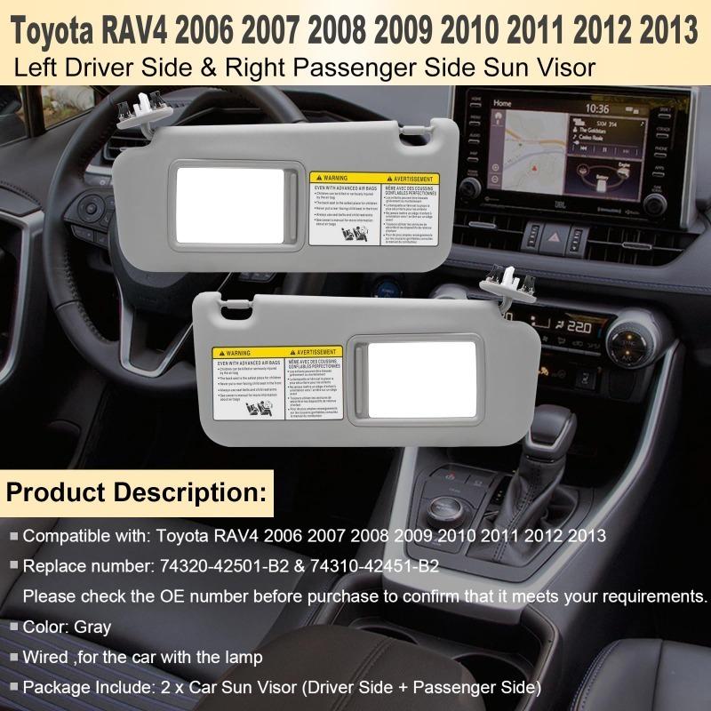 For Toyota RAV4 2006 2007 2008 2009 2010 2011 2012 2013 Car Sun Visor 1PC New Left Or Right Side 74320-42501-B2 74310-42451-A1