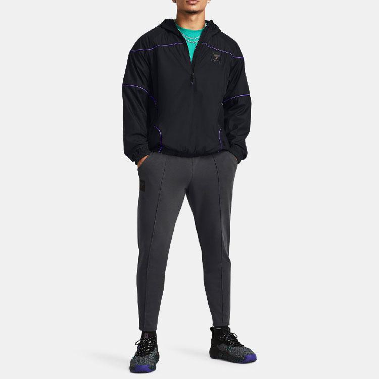 Under Armour Толстовка с капюшоном Project Rock Logo Graphic Zip Hoodie с длинным рукавом, черная 1380128-001