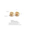 Yhpup New Stainless Steel Geometric Round Irregular Stud Earrings Fashion Cubic Zirconia Metal Temperament Jewelry for Women