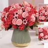 Декор Сделай сам Поделки Украшение дома Искусственный цветок Поддельный букет Ретро Шелковая роза Гортензия Пион