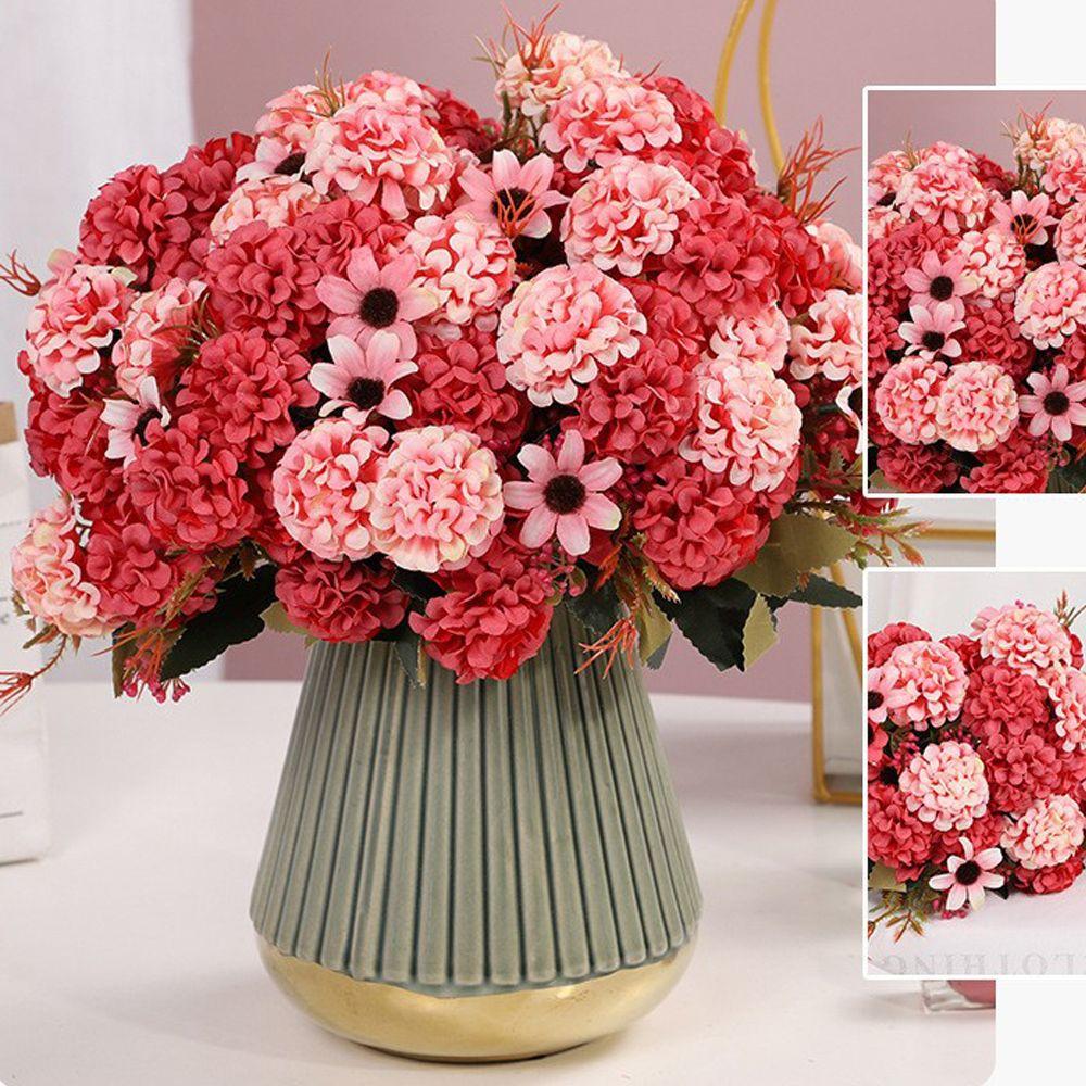 Декор Сделай сам Поделки Украшение дома Искусственный цветок Поддельный букет Ретро Шелковая роза Гортензия Пион