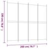 4 Piece Black Folding Screen 200 x 180 cm Fabric