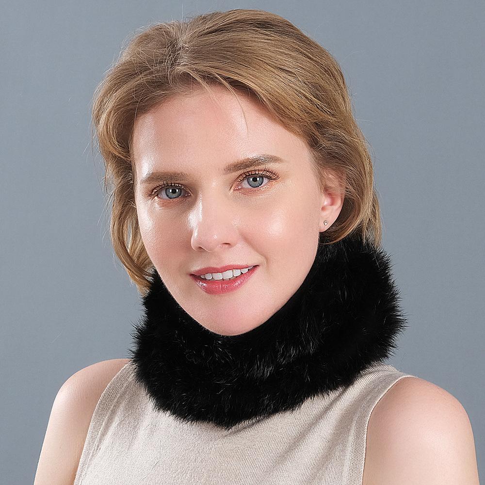 Плетеный шейный платок, шарф, осенне-зимний женский утолщенный зашифрованный теплый эластичный меховой шарф с накладным краем