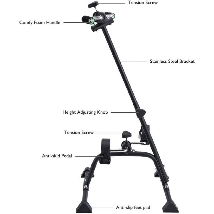 Велотренажер-педали для рук, ног и коленей, регулируемый фитнес-оборудование для пожилых людей, домашний педальный велотренажер для всего тела
