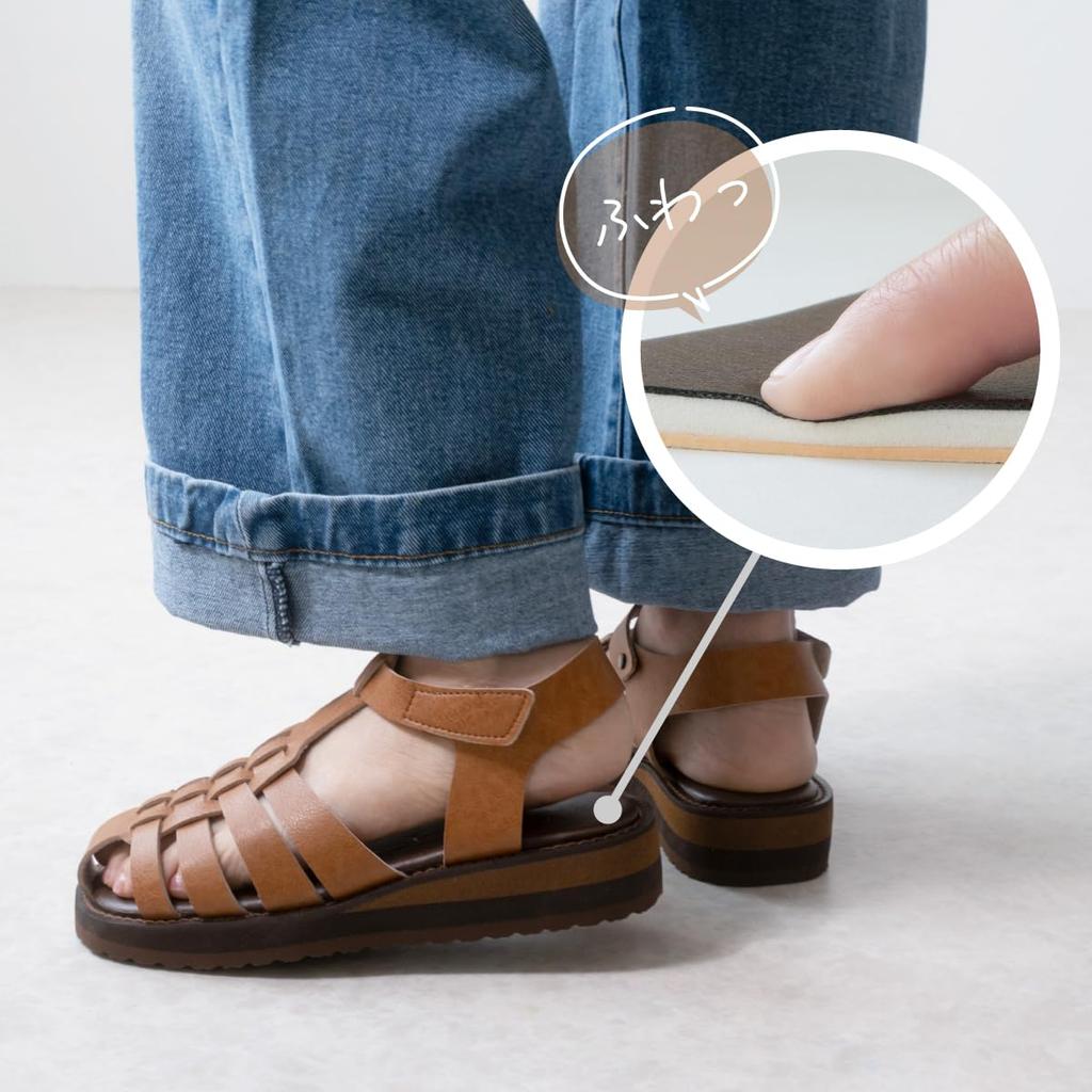 Shoe Kobo Belle Сандалии для легкой ходьбы толстые гуркха сделано в PAINP [Ясашии & Софа] женские, в, подошва, легкие, не вызывающие усталости, платформа, сандалии,