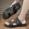 Fashion Breathable Vented Men's Slippers Soft Sole Anti-Slip Casual Trendy Shoes 2025 Summer Home Two Wear Slippers Beach Shoes Outdoor