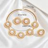 European and American style women's bracelet ring set niche geometric ring design ring necklace inlaid with pearl women