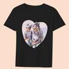 Women's Clothing Black T-shirt Casual Top Mom Family Print Series Round Neck Ladies Slim Commuter Short Sleeve Soft Ladies Top
