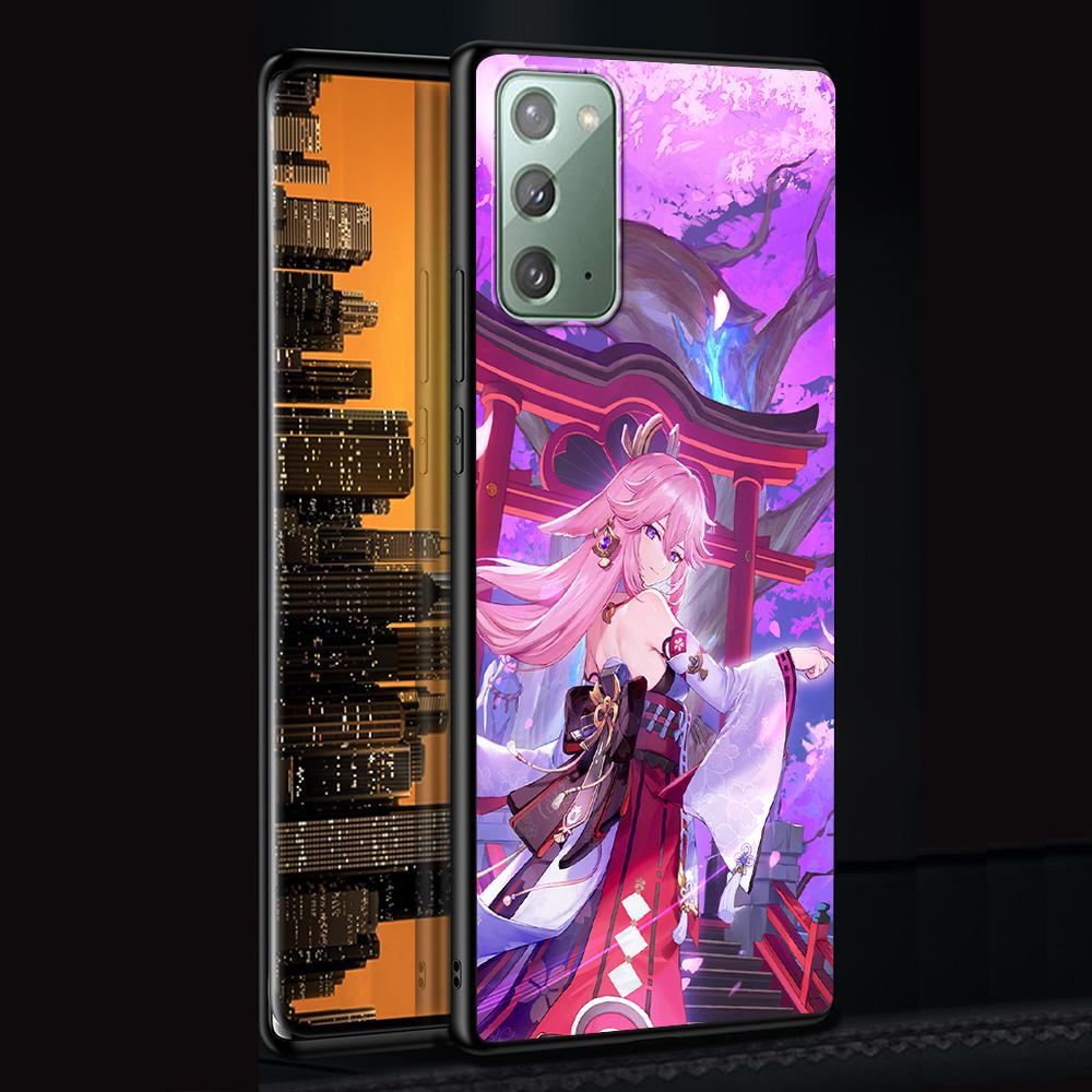 Чехол Genshin Impact для Samsung Galaxy Note 20 Ultra 10 Lite 9 8 A53 A52 A12 S22 S21 FE S20 Plus TPU черный чехол для телефона