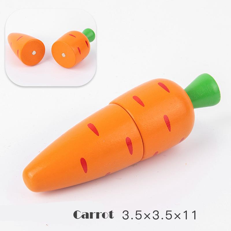 Имитация кухни Игрушка для ролевых игр Магнитные деревянные режущие фрукты овощи Классическая игра Монтессо Развивающие игрушки для детей