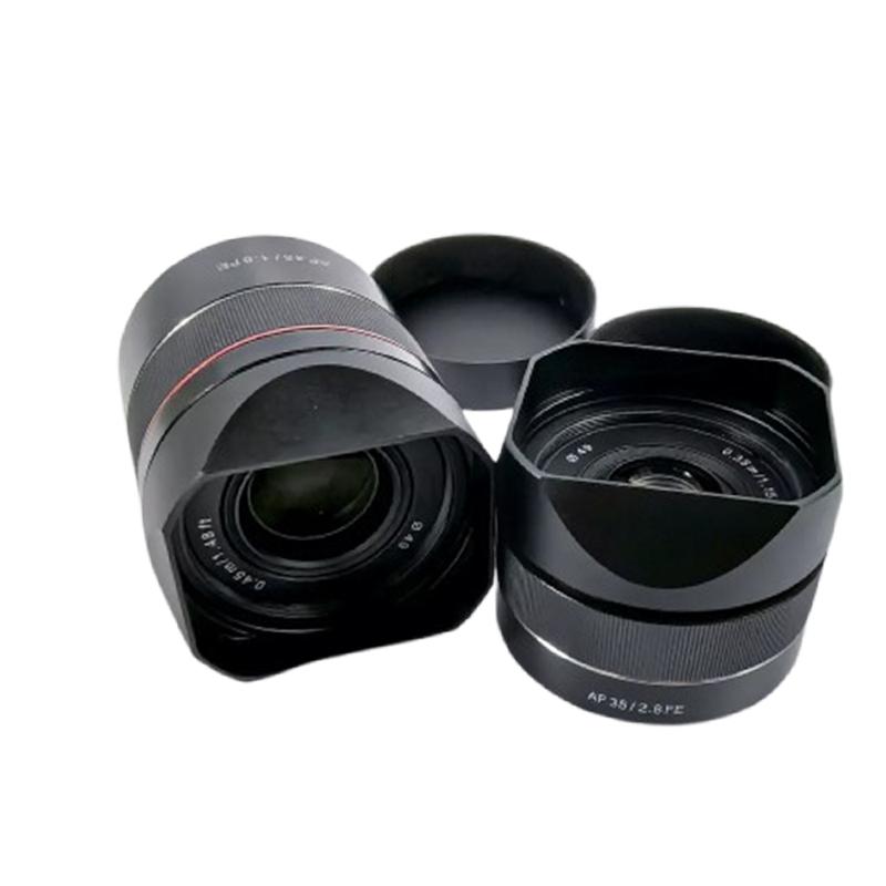 Металлическая квадратная бленда для объектива Samyang AF 45mm F1.8 и 35mm F2.8 FE, противобликовая, аксессуар для камеры с крышкой, многослойное покрытие, прочная конструкция