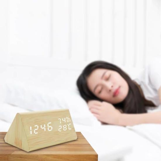 Будильник с голосовым управлением, энергосберегающие многофункциональные настольные часы из АБС-пластика с прозрачным экраном для дома