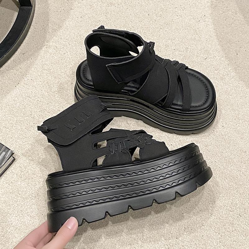 Мода 2025 Дизайнерские Женские Летние Кожаные Сандалии С Открытым Носком 8 См Платформа Клиновидные Кроссовки Женская Повседневная Обувь Пляжные Сандалии Дас Мульерес