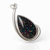 Natural Multicolor Opal 30.90 Ct 925 Sterling Silver Pear Cut Pendant CERTIFIED