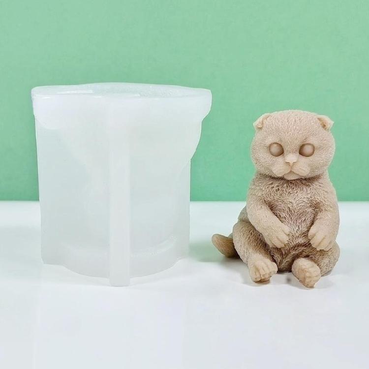 Изысканная форма для ароматерапевтической свечи 3D-форма животного кошки Животные гипсовые украшения