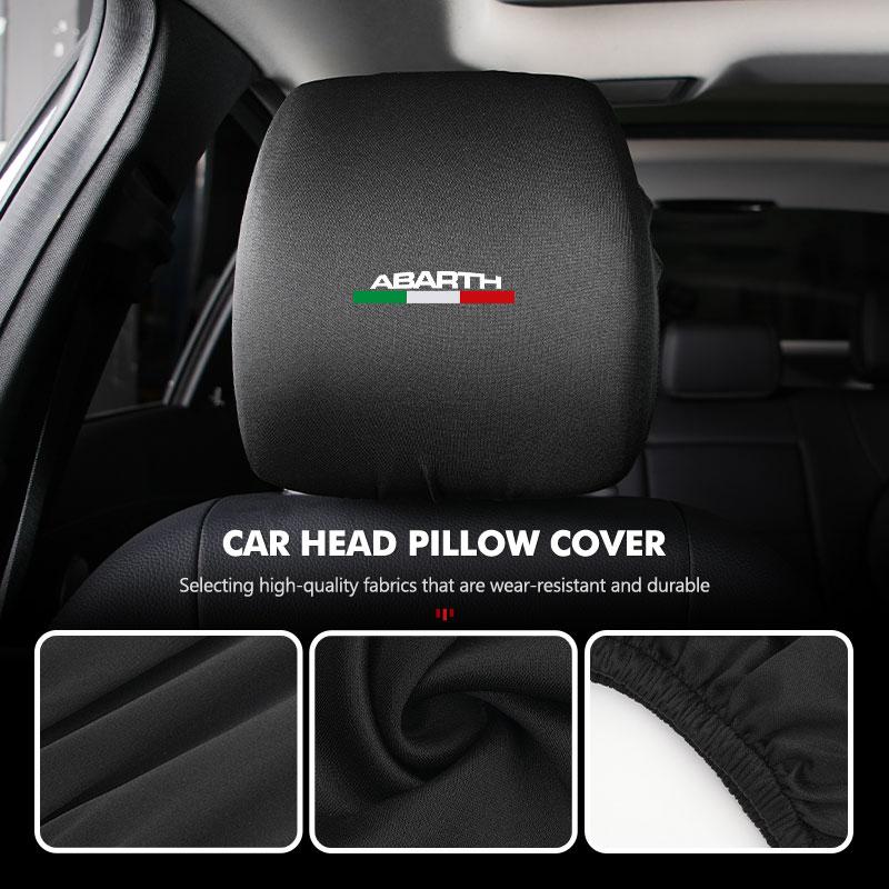 Car Seat Headrest Pillow Anti-Dirty Elastic Protective Cover For Abarth 124 125 500 695 5CC TC Spider Panda