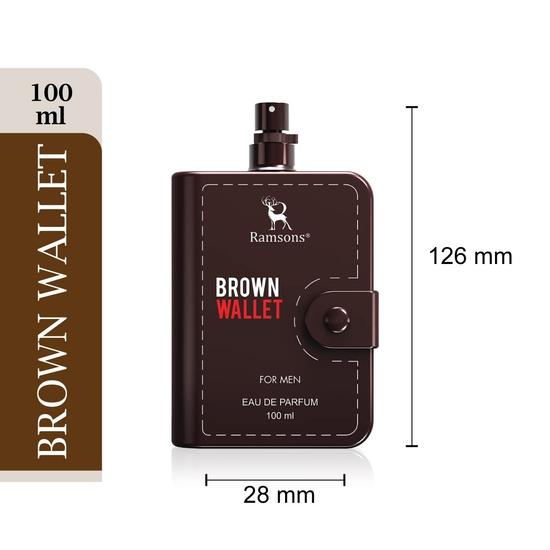 Ramsons - BROWN WALLET Eau De Parfum | 100 ML |Perfume For Men | TN - Pineapple, Bergamot, Orange| MN - Cardamom | BN - Sandalwood, Vanilla