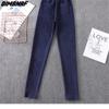 Dimanaf 2022 Summer Jeans Long Pants Women Basic Pencil Pants High Waist Loose Casual Denim Female Blue Trousers Pants 6xl
