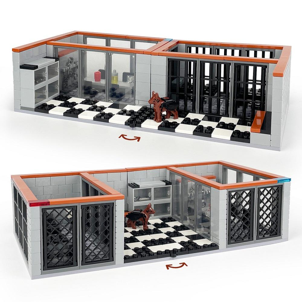 302PCS Prison City Police Station Допросная комната Мини Фигурки Набор Brinquedos Аксессуары Строительные Блоки Кирпичные Игрушки