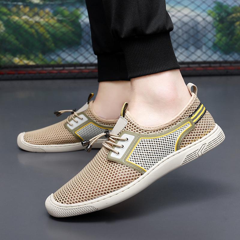 Модные летние сетчатые туфли Slip On, мужские кроссовки, дышащая легкая мужская повседневная обувь, обувь для ходьбы, теннис, мужские кроссовки, мужские кроссовки