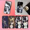 O-Overlord Мультяшный A-Альбедо Чехол для телефона для iPhone 17,16,15,14,13,12,11,Pro,XS,Max,XR,Plus,E,SE4,Mini Черный Мягкий Чехол