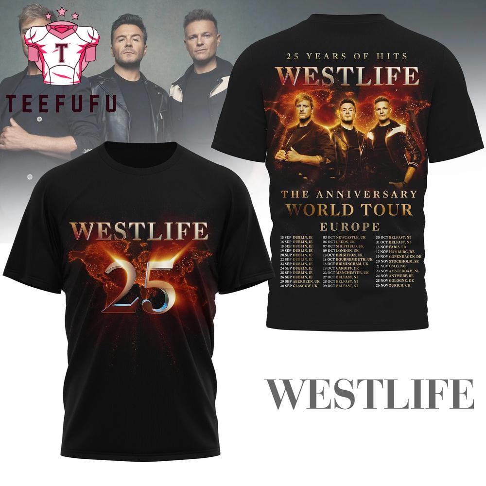 Westlife 2026 Мировой Тур Европа 3D Футболка