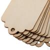 10 Pieces Natural Blank Rectangle Wood Tags Hanging Label for Wedding Favors Craft with Rope