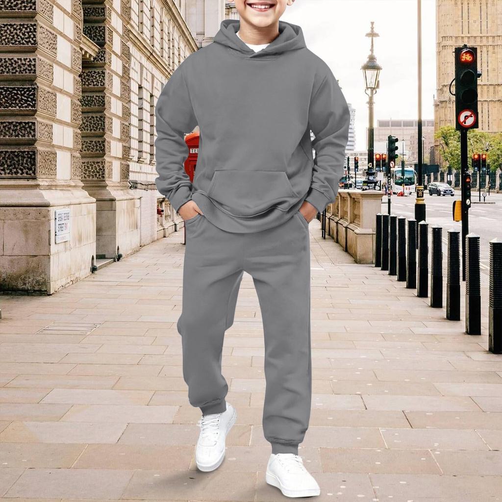 Комплекты одежды для мальчиков Зимняя толстовка Теплая уютная одежда Комплекты из двух предметов для детей Спортивный костюм Повседневный костюм Удобный