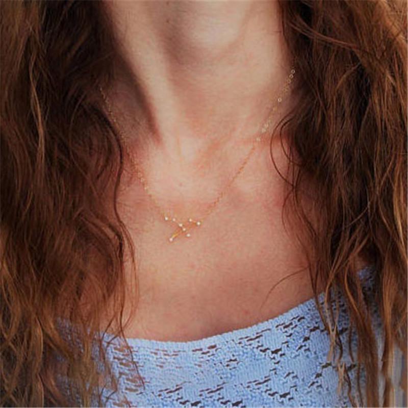 Созвездие минималистичные украшения звезда зодиака ключица ожерелье знак элегантный женский подарок на день рождения