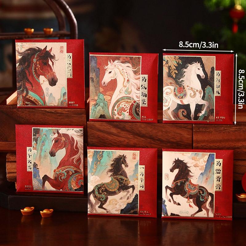 Red Packets  Horse New Year  Red Envelope Money Envelopes Gifts For Kids Cartoon Cute Money Packaging Bags Gifts