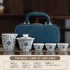 Outdoor camping Kuaike cup travel tea set, tangled lotus Chinese cover bowl, Guochao Dehua white porcelain set company