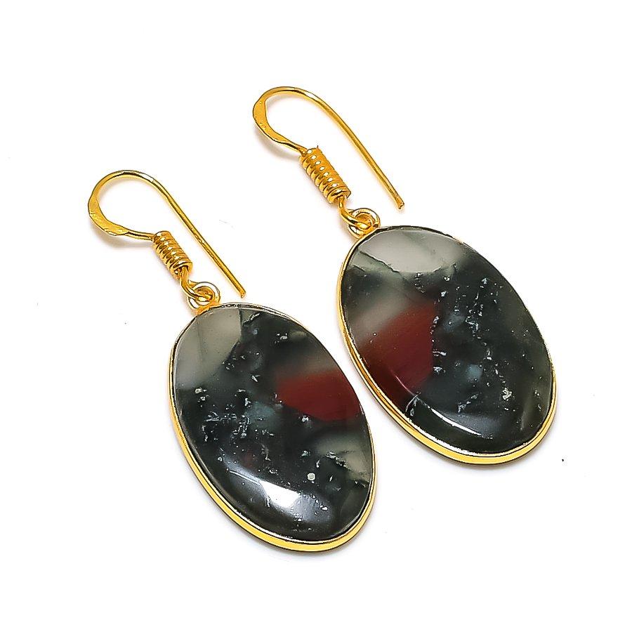 Boulder Opal Gemstone 925 Solid Sterling Silver Jewelry Earring 1.69" GK-5728