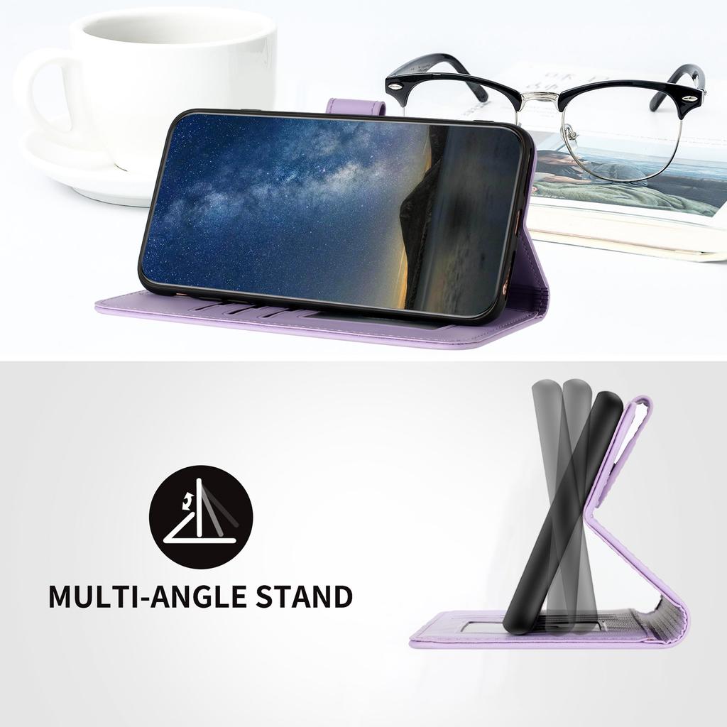 Knurling Vine Flowers PU Leather Wallet Card Bag Phone Case for Oppo A36,A53,A72,A54,F19,Reno6 Lite,Realme 9i,Realme 10,Realme C55...